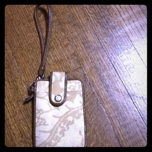 Spartina Natural Linen/Genuine Leather wristlet